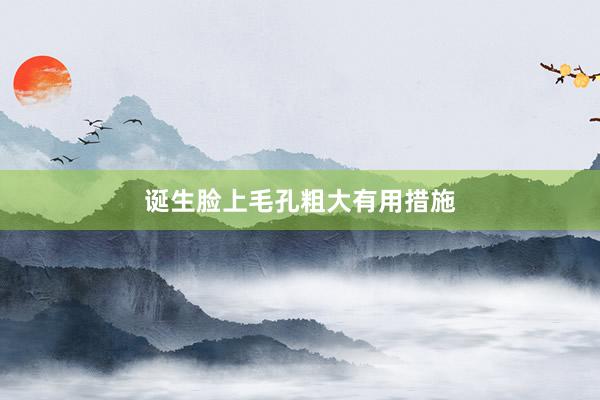 诞生脸上毛孔粗大有用措施