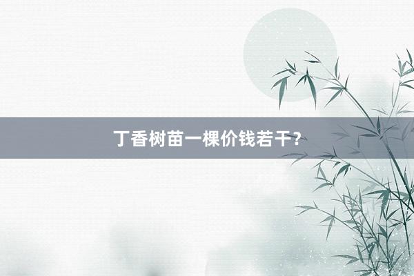 丁香树苗一棵价钱若干？